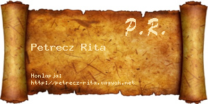 Petrecz Rita névjegykártya